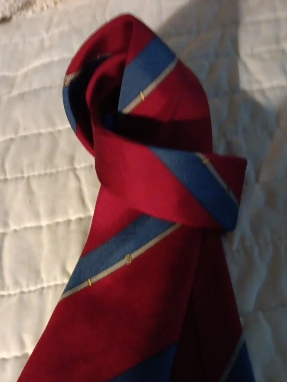 Gucci Red and Blue Striped Silk Tie